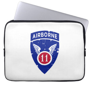 11th Airborne Division "Arctic Angels" Distressed Laptop Sleeve
