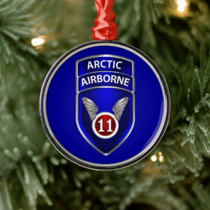 11th Airborne Division Christmas Metal Ornament