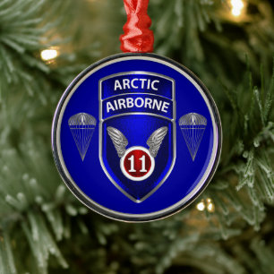 11th Airborne Division Christmas Metal Ornament