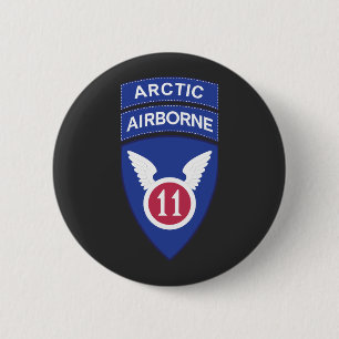 11th Airborne Division - SSI w Arctic Tab 6 Cm Round Badge
