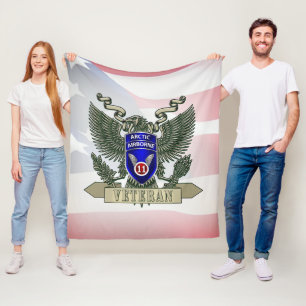 11th Airborne Division Veteran Fleece Blanket