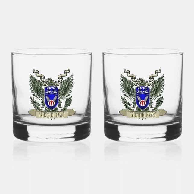 11th Airborne Division Veteran Whiskey Glass (Front)