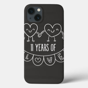 11th Anniversary Gift Chalk Hearts iPhone 13 Case