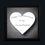 11th Anniversary Steel Editable  Gift Box<br><div class="desc">This unusual Anniversary gift box has been designed for a couples eleventh wedding anniversary,  traditionally steel. It features a mandala pattern based on crucible steel,  with a white banner and editable text. Ideal for holding a gift for husband,  wife or a couple.</div>