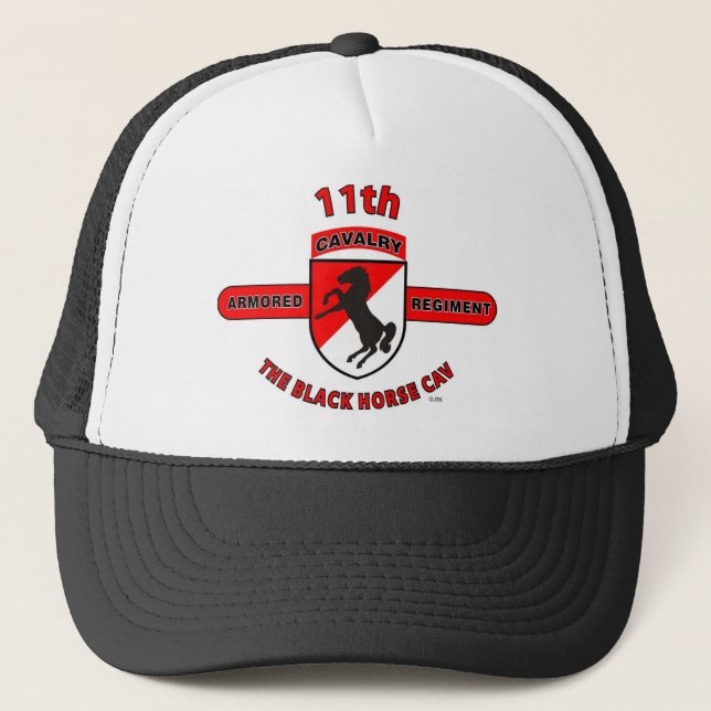11TH ARMORED CAVALRY REGIMENT "BLACK HORSE CAV" TRUCKER HAT (Front)