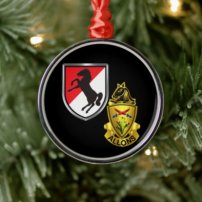 11th Armoured Cavalry Regiment Christmas  Metal Ornament (Tree)