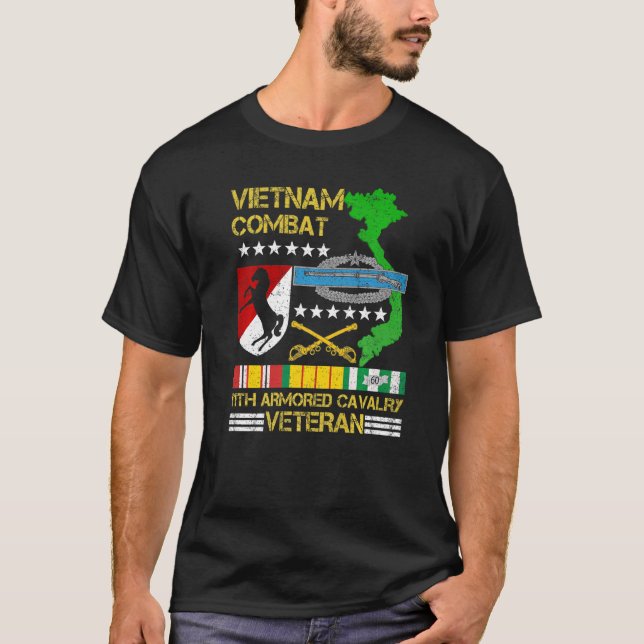 11th Armoured Cavalry Regiment  Vietnam Combat Vet T-Shirt (Front)