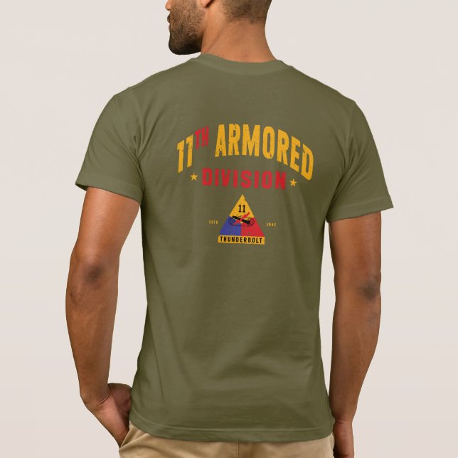 11th Armoured Division Distressed Personalizable T-Shirt (Back)