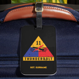 11th Armoured "Thunderbolt" Division Distressed Luggage Tag