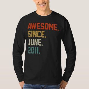 11th Birthday 11 Year Old  Awesome Since June 2011 T-Shirt