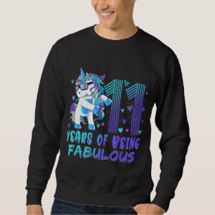 11th Birthday 11 Year Old Girl Flossing Princess U Sweatshirt