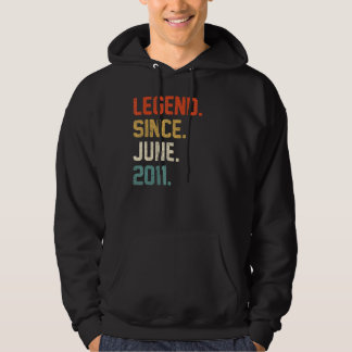 11th Birthday 11 Year Old Legend Since June 2011 Hoodie