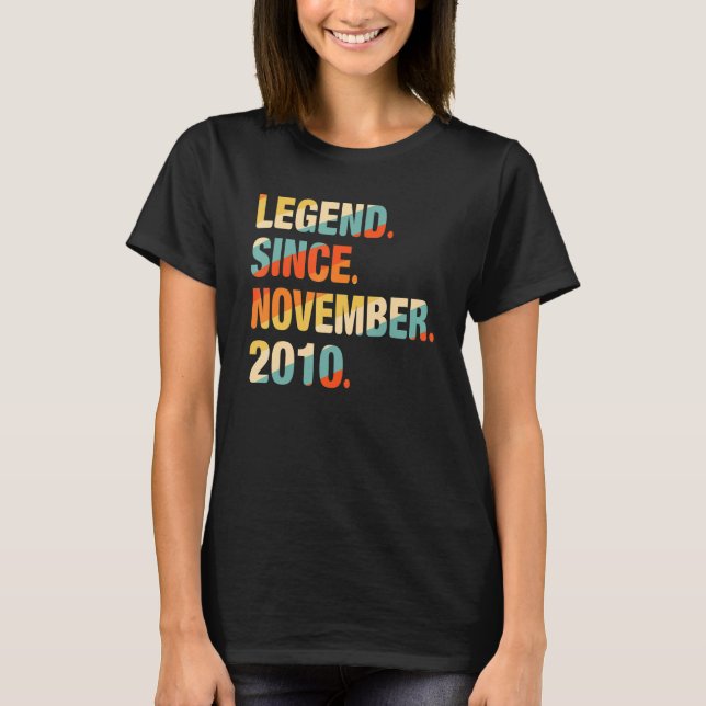 11th Birthday 11 Year Old Legend Since November 20 T-Shirt (Front)