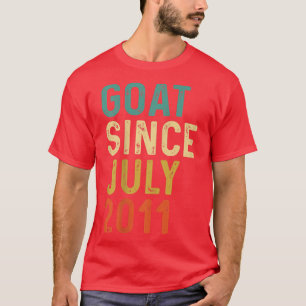 11th Birthday 11 Years Old GOAT Since July 2011 T-Shirt