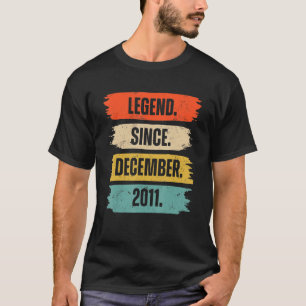 11th Birthday 11 Years Old Legend Since December T-Shirt