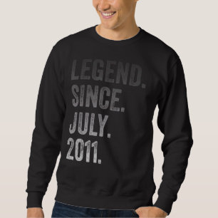 11th Birthday 11 Years Old Legend Since July 2011 Sweatshirt