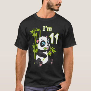 11th Birthday 11 Years Old Party Animal Panda 3 T-Shirt