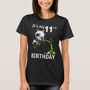 11th Birthday 11 Years Old Party Animal Panda 5 T-Shirt