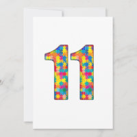 11th Birthday Autism Insert For Boy Girl