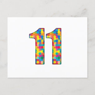 11th Birthday Autism Insert For Boy Girl Postcard