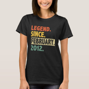 11th Birthday Awesome Since February 2012 11 Years T-Shirt