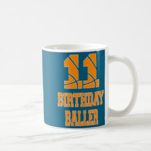 11th Birthday Baller Boy 11 Years Old Basketball T Coffee Mug