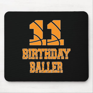 11th Birthday Baller Boy 11 Years Old Basketball T Mouse Pad