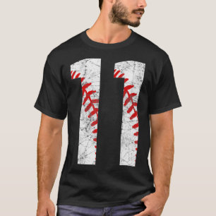 11th Birthday Baseball Big Number Eleven 11 Year O T-Shirt