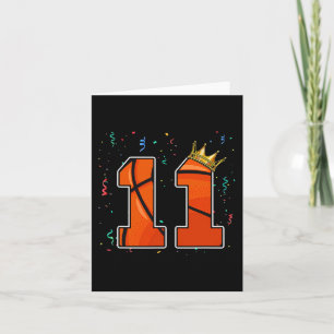 11th Birthday Basketball Big Number 11 Year Old Bo Card
