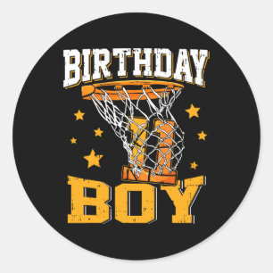 11th Birthday Basketball Boy 11 Year Old Basketbal Classic Round Sticker