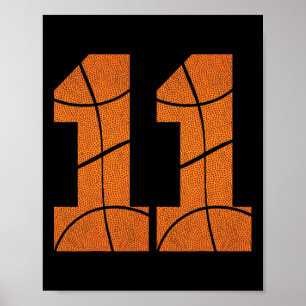 11th Birthday Basketball Boys Kids Poster