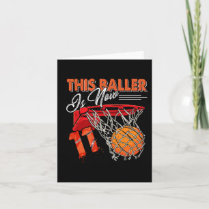 11th Birthday Basketball Fun 11 Years Old Kids Gi Card