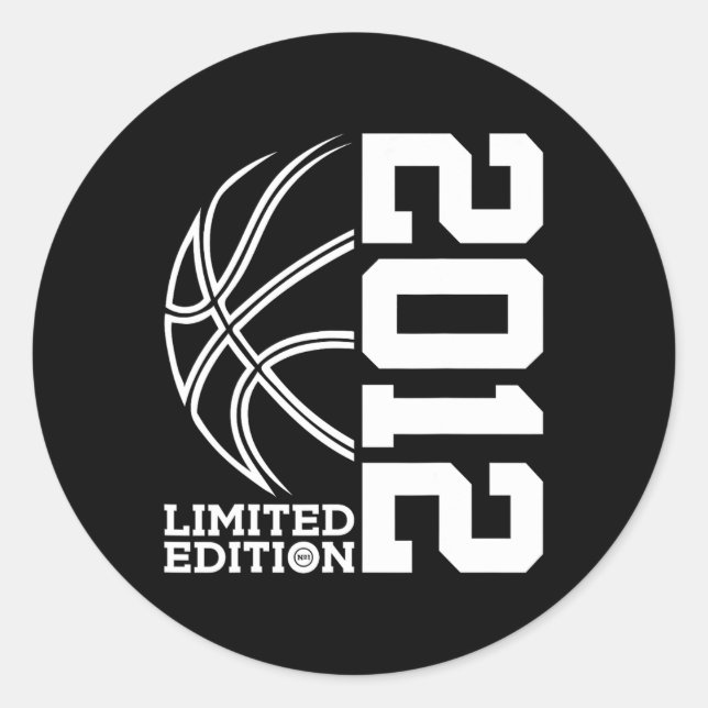 11th Birthday Basketball Limited Edition 2012 1 Classic Round Sticker (Front)