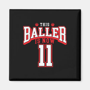 11th Birthday Basketball Lover 11 Years Old Bday  Magnet