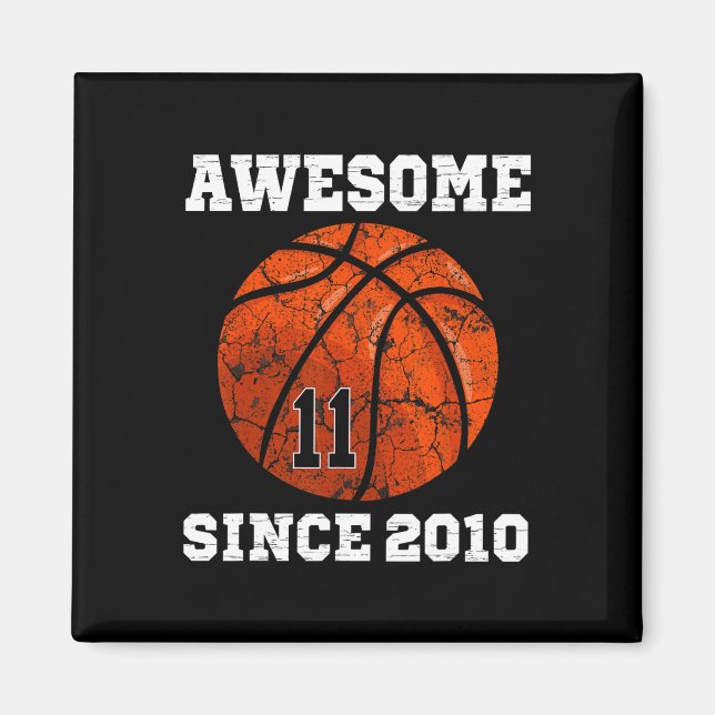 11th Birthday Basketball Lover Gift 11 Years Old V Magnet (Front)