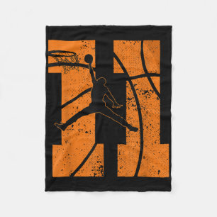 11th Birthday Basketball Party 11 Yr Eleven Years Fleece Blanket