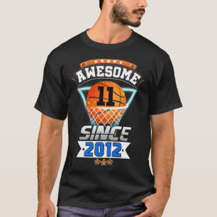11th Birthday Basketball Player Awesome Since 201 T-Shirt