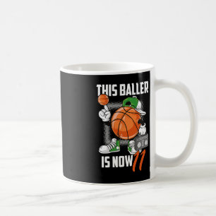 11th Birthday Basketball Player Fun 11 Years Old K Coffee Mug