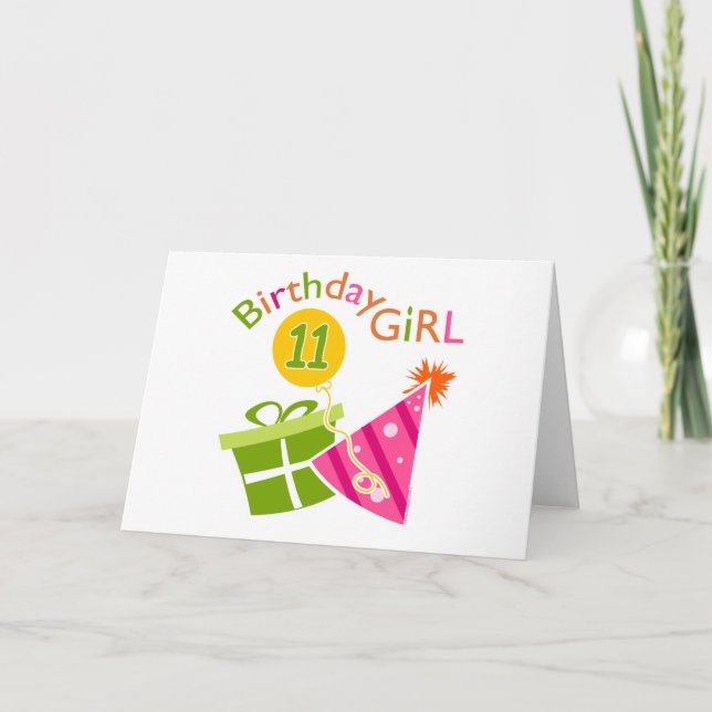 11th Birthday - Birthday Girl Card (Front)