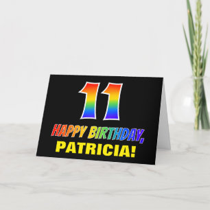11th Birthday: Bold, Fun, Simple, Rainbow 11 Card
