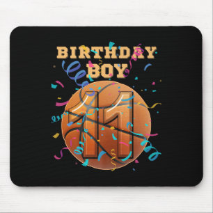 11th Birthday Boy 11 Years Old Basketball Players  Mouse Pad