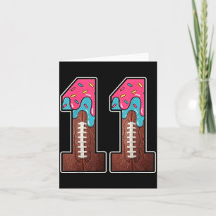 11th Birthday Boy Aamerican Football Ice Cream Card