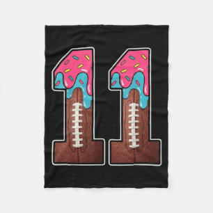 11th Birthday Boy Aamerican Football Ice Cream Fleece Blanket