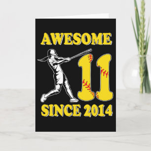 11th Birthday Boy Awesome Since 2014 Softll 11 Yea Card