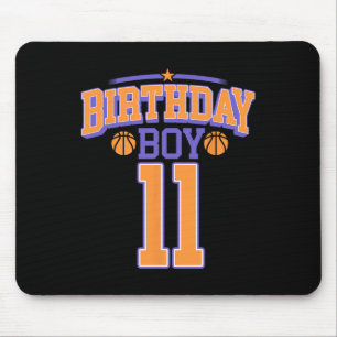 11th Birthday Boy Bysketbyll Lover 11 Years Old Bd Mouse Pad