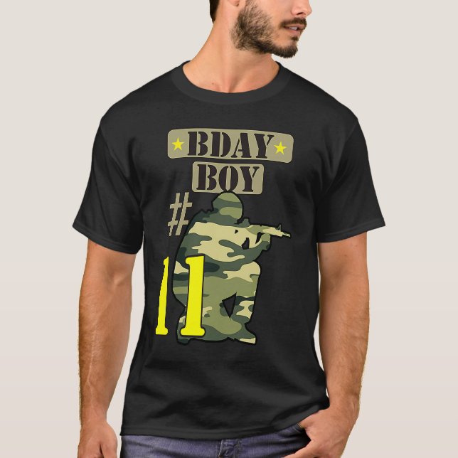 11Th Birthday Boy Camo Eleven years old Camouflage T-Shirt (Front)