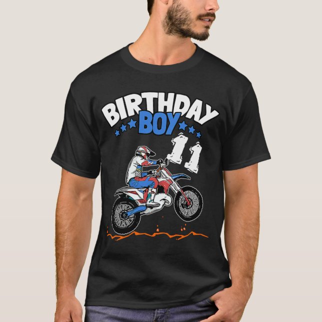 11th Birthday Boy Dirt Bike Kids 11 Years Old Boys T-Shirt (Front)