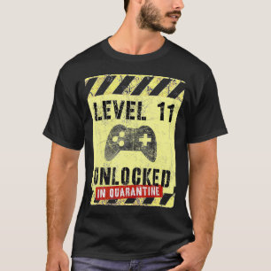 11th Birthday Boy Gamer LEVEL 11 UNLOCKED In Quara T-Shirt