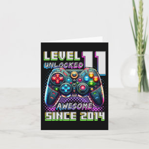 11th Birthday Boy Level 11 Gamer 11 Year Video Gam Card