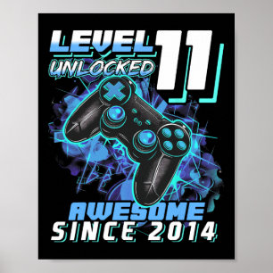 11th Birthday Boy Level 11 Gamer 11 Year Video Gam Poster